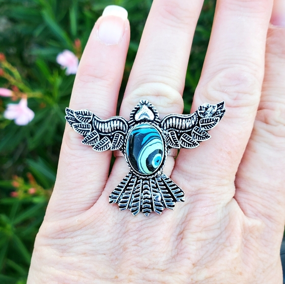 New Mosaic Jasper 925 Silver Mystic Ring. - Picture 11 of 16